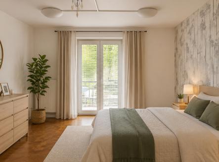 vizualizace ložnice AI | Prodej bytu, 2+1, 60 m²