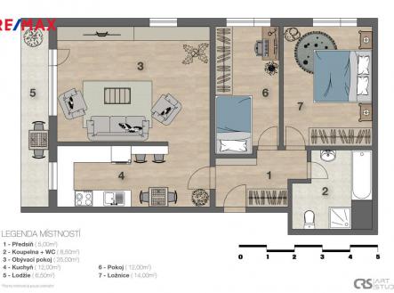 2d-layout-graficky-002.jpg | Prodej bytu, 3+kk, 84 m²