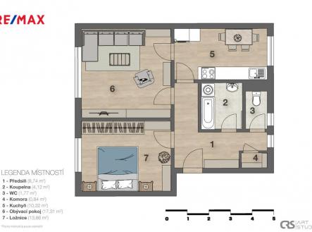 2d-layout-graficky.jpg | Prodej bytu, 2+1, 65 m²