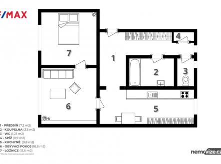 pudorys-otin.jpg | Prodej bytu, 2+1, 56 m²