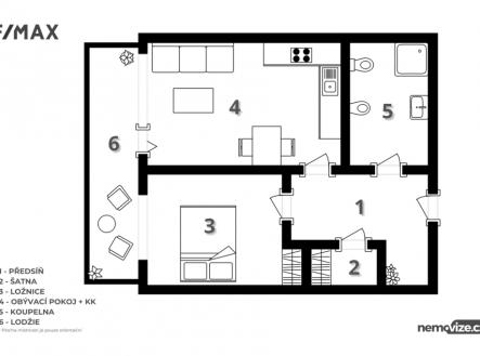 2d-jirousek.jpg | Pronájem bytu, 2+kk, 47 m²
