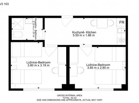 . | Pronájem bytu, 2+1, 32 m²