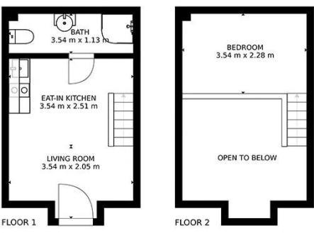 2d půdorys | Pronájem bytu, 1+kk, 19 m²