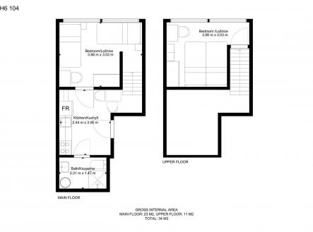 . | Pronájem bytu, 2+1, 31 m²