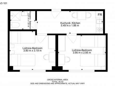 . | Pronájem bytu, 2+1, 33 m²
