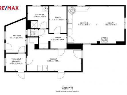 ZJEDNODUŠENÝ PLÁNEK PŘÍZEMÍ | Prodej - dům/vila, 120 m²