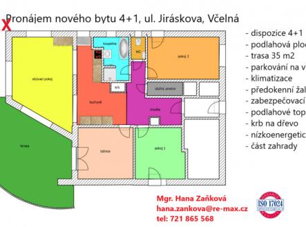 plánek | Pronájem bytu, 4+1, 138 m²