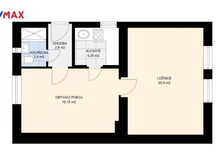 Pronájem bytu, 2+1, 46 m² obrázek