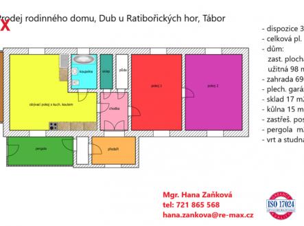 plánek | Prodej - dům/vila, 98 m²