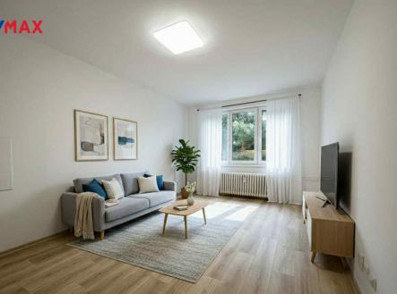 Obývací pokoj - vizualizace | Pronájem bytu, 2+kk, 40 m²