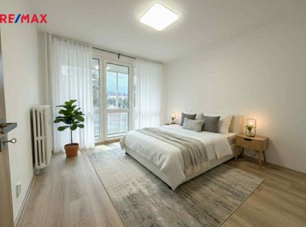 Ložnice - vizualizace | Pronájem bytu, 2+kk, 40 m²