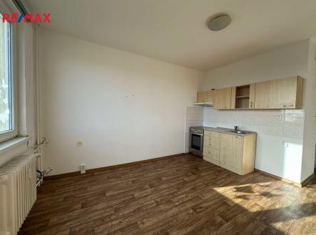 Obývací pokoj s kuchyňskou linkou | Pronájem bytu, 1+kk, 21 m²