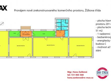 plánek | Pronájem - obchodní prostor, 252 m²