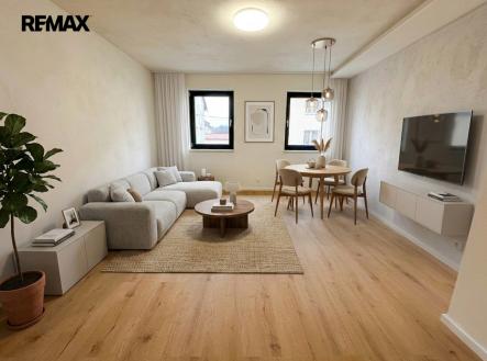 Obývací pokoj - vizualizacce | Pronájem bytu, 2+kk, 54 m²