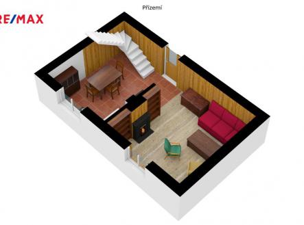 3D přízemí JV | Prodej - chata/rekreační objekt, 50 m²