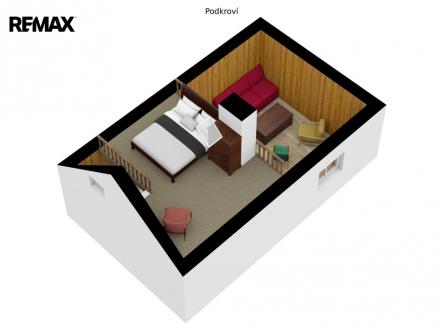 3D podkroví JZ | Prodej - chata/rekreační objekt, 50 m²