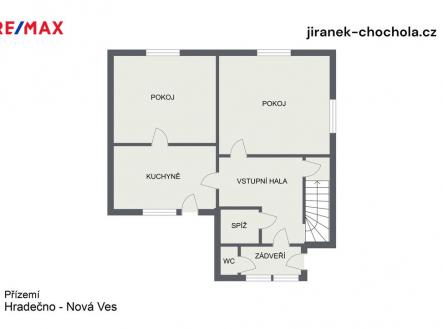 planek-hradeno-nova-ves-pizemi-2d-floor-plan.jpg | Prodej - dům/vila, 136 m²