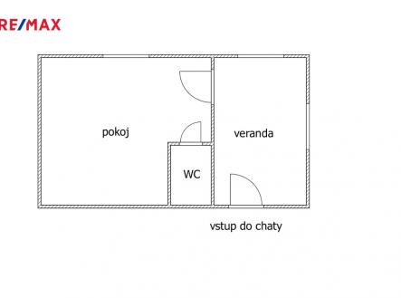 orientační půdorys | Prodej - chata/rekreační objekt, 23 m²