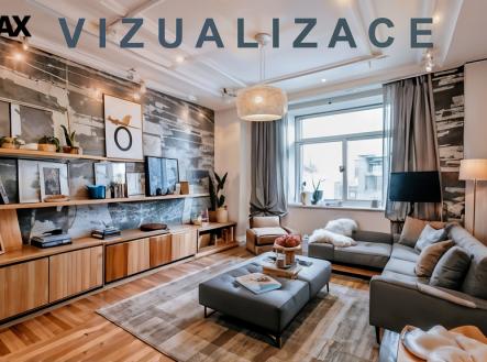 Obývací pokoj - vizualizace | Prodej bytu, 2+1, 83 m²