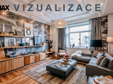 Obývací pokoj - vizualizace | Prodej bytu, 2+1, 83 m²