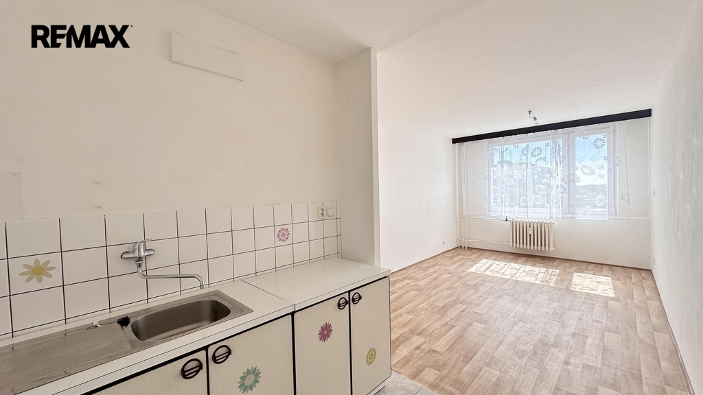 obývací pokoj s kuchyňským koutem