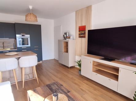 Obývací pokoj s kuchyňským koutem | Prodej bytu, 2+kk, 48 m²
