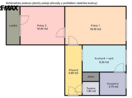 pudorys.jpg | Pronájem bytu, 2+1, 69 m²