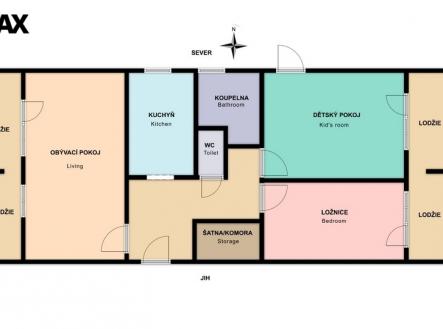 Půdorys bytu | Prodej bytu, 3+1, 94 m²