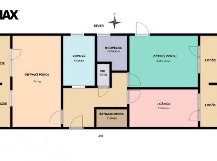 Půdorys bytu | Prodej bytu, 3+1, 94 m²