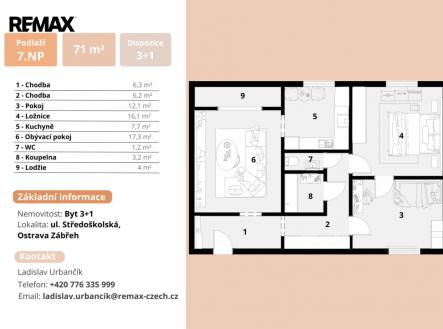 +420 776 335 999, ladislav.urbancik@re-max.cz | Prodej bytu, 3+1, 75 m²
