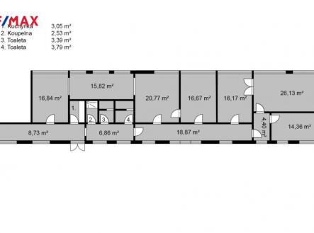 Pronájem - obchodní prostor, 133 m²
