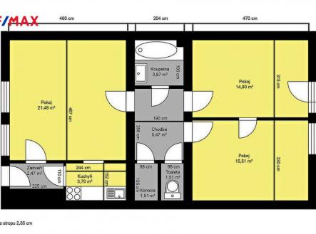 pudorys-jicinska.jpg | Prodej bytu, 3+kk, 73 m²