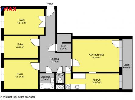 Prodej bytu, 4+1, 83 m²