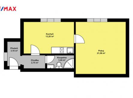 Pronájem bytu, 1+1, 44 m²
