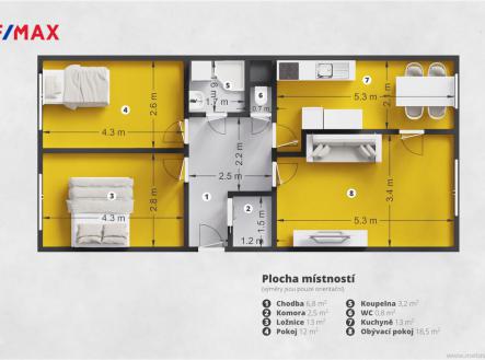 holub-vhorkach-pudorys.jpg | Prodej bytu, 3+1, 72 m²