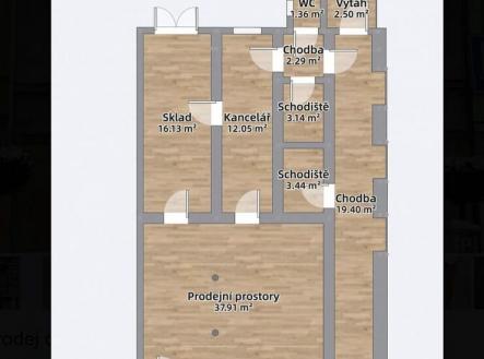 orientační půdorys přízemí | Prodej - obchodní prostor, 411 m²