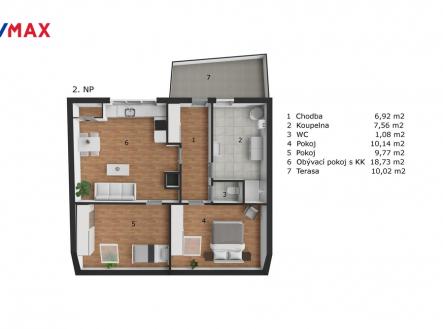 Půdorys podkroví | Prodej - dům/vila, 120 m²