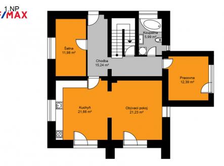 půdorys přízemí | Pronájem - dům/vila, 209 m²