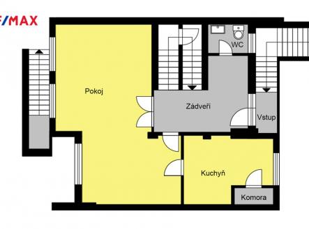 orientační půdorys 1. NP | Prodej - dům/vila, 144 m²