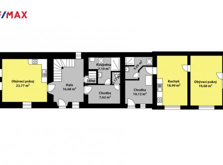 Orientační půdorys 1.NP | Prodej - dům/vila, 186 m²