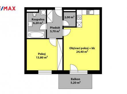pudorys-v-kolonii.jpg | Pronájem bytu, 2+kk, 57 m²