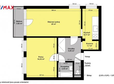 pudorys.jpg | Prodej bytu, 2+1, 54 m²