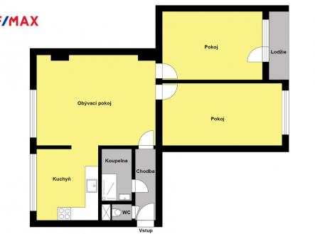 Orientační půdorys | Prodej bytu, 3+1, 62 m²