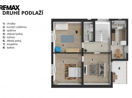 Orientační půdorys 2.podlaží | Prodej - dům/vila, 130 m²