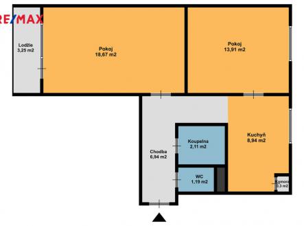 pudorys.jpg | Prodej bytu, 2+1, 53 m²