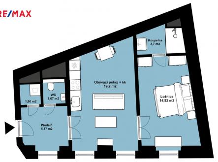 4894-havelska304-002-pudorys.jpg | Pronájem bytu, 2+kk, 46 m²