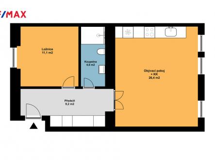 pudorys.jpg | Pronájem bytu, 2+kk, 51 m²