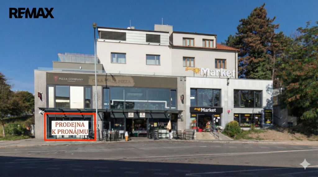 Pohled na budovu od vstupu do metra