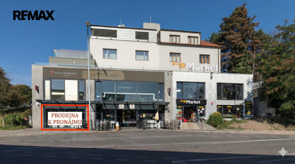 Pohled na budovu od vstupu do metra