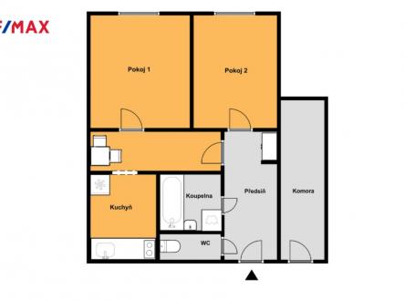 plánek bytu | Prodej bytu, 2+kk, 47 m²